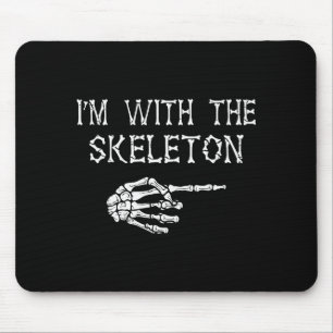 I'm With Skeleton Funny Couples Matching Halloween Mouse Mat