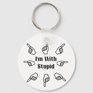 I'm With Stupid Key Ring
