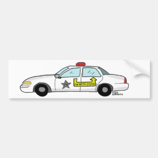 Im With Stupid logo on police officer's patrol car Bumper Sticker