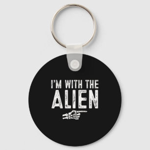 I'm With The Alien Easy Costume Halloween Couples Key Ring