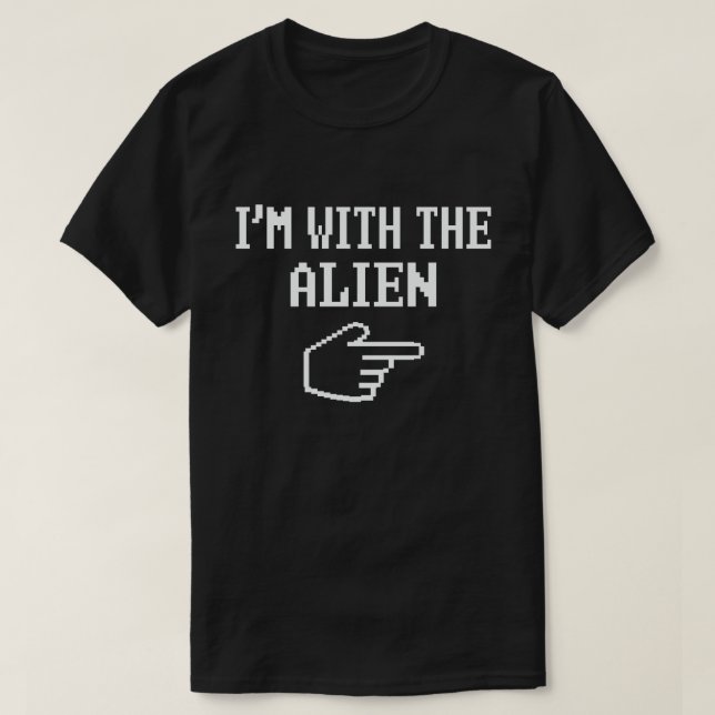 I'm With The Alien Matching Halloween Costume T-Shirt (Design Front)