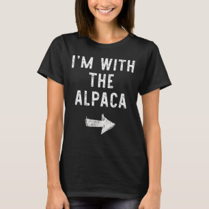 Im With The Alpaca Funny Halloween Couple Costume T-Shirt