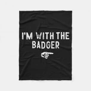 Im With The Badger Matching Lazy Costume Halloween Fleece Blanket