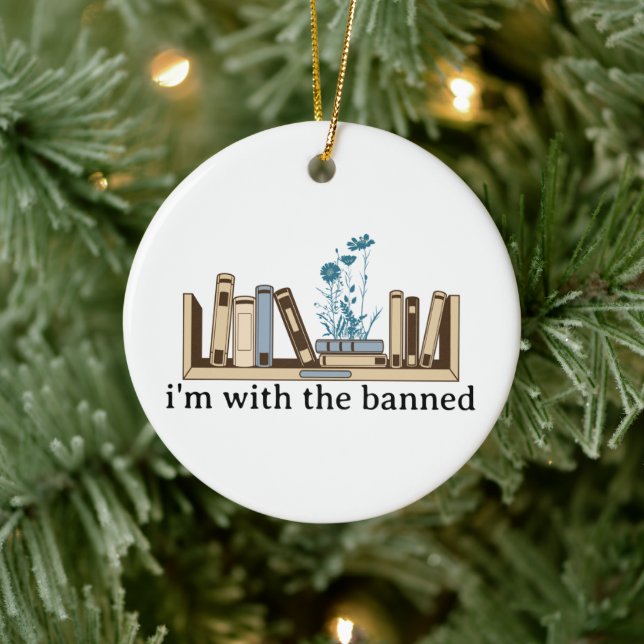 I'm With The Banned-Banned Books-Funny Ceramic Tree Decoration (Tree)
