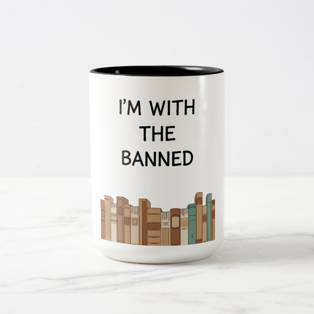 I'm With The Banned Books Reader Mug (Center)