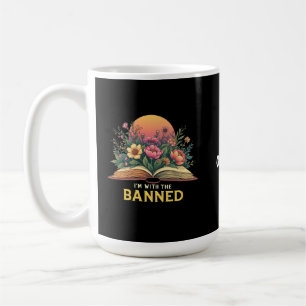 I'm With The Banned Bookworm Funny Book Lover Gift Coffee Mug