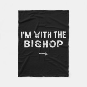 Im With The Bishop Costume Matching Lazy Halloween Fleece Blanket