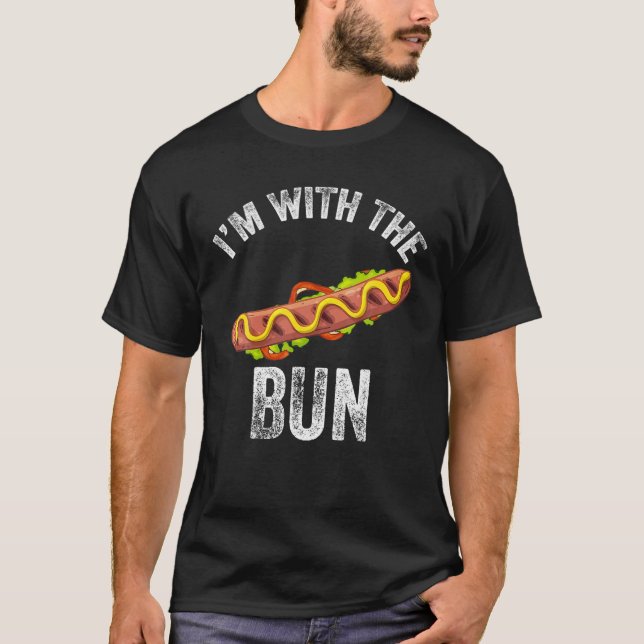 I'm With The Bun Hot Dog Sausage Funny Halloween C T-Shirt (Front)