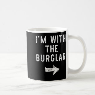 Im with The Burglar Funny Halloween Couple Costume Coffee Mug