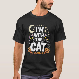 I'm with The Cat Halloween Costume Dad Mum Group C T-Shirt
