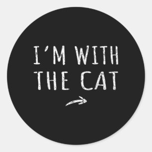 Im With The Cat Matching Lazy Halloween Costume Classic Round Sticker