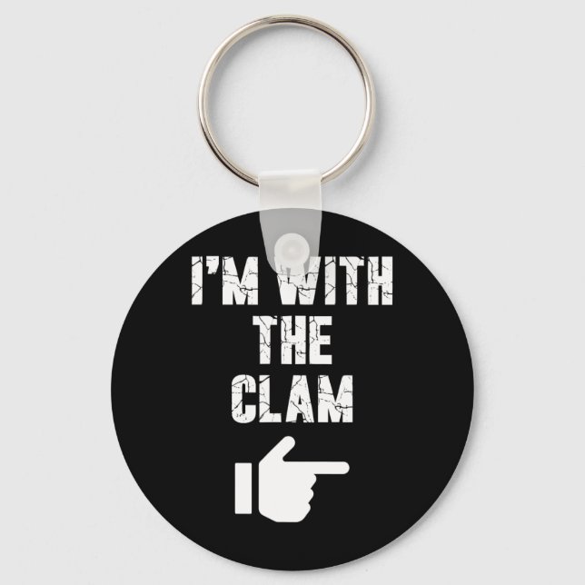 I'm with the Clam Fun Easy Playful Halloween Costu Key Ring (Front)