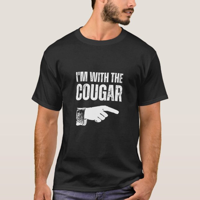 I'm With The Cougar Funny Couple Halloween Costume T-Shirt (Front)