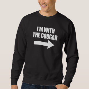 I'm With The Cougar Halloween Matching Couple Coug Sweatshirt