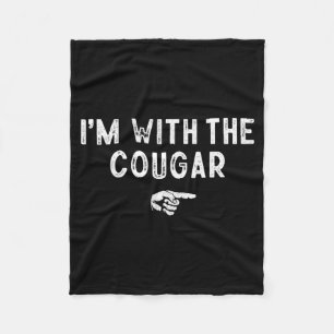 Im With The Cougar Matching Lazy Costume Halloween Fleece Blanket