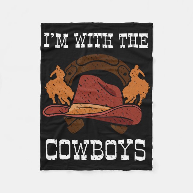 I'm With The Cowboy Rrel Racing Horseck Riding Rod Fleece Blanket (Front)