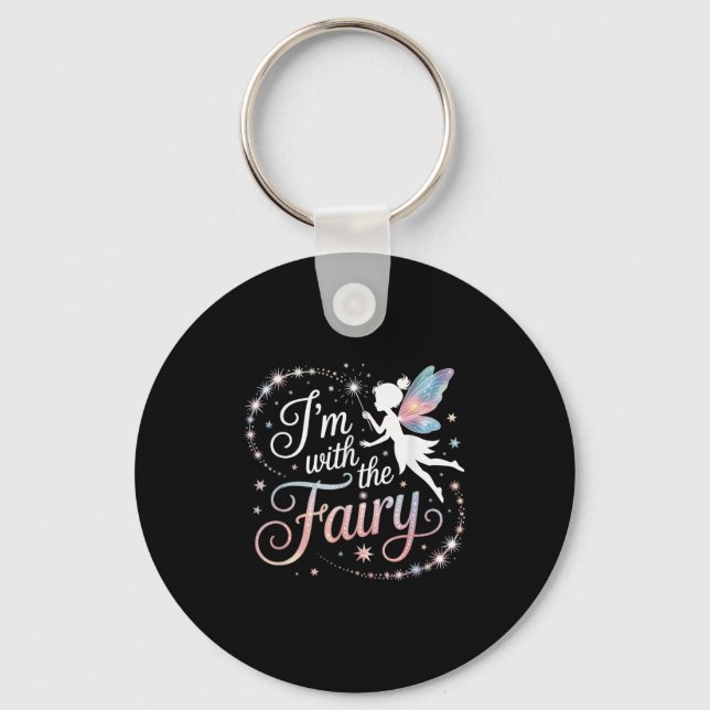 I'm With The Fairy Halloween Costume Dad Mum Group Key Ring (Front)