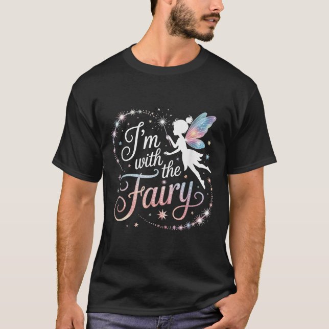 I'm With The Fairy Halloween Costume Dad Mum Group T-Shirt (Front)