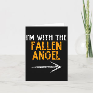 I'm With The Fallen Angel Costume Halloween Couple Card