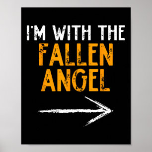 I'm With The Fallen Angel Costume Halloween Couple Poster