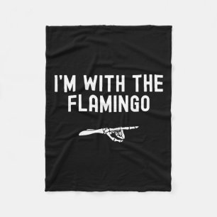 I'm With The Flamingo Funny Halloween Spooky Skele Fleece Blanket