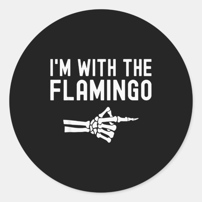 I'm With The Flamingo Matching Couples Halloween F Classic Round Sticker (Front)