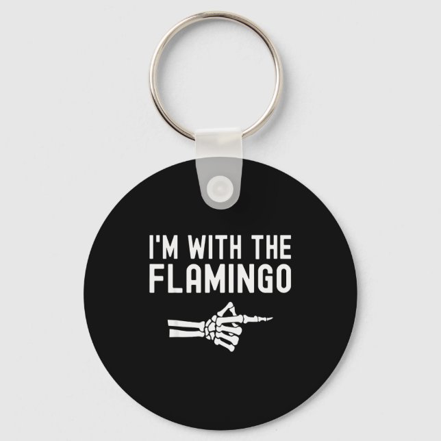 I'm With The Flamingo Matching Couples Halloween F Key Ring (Front)