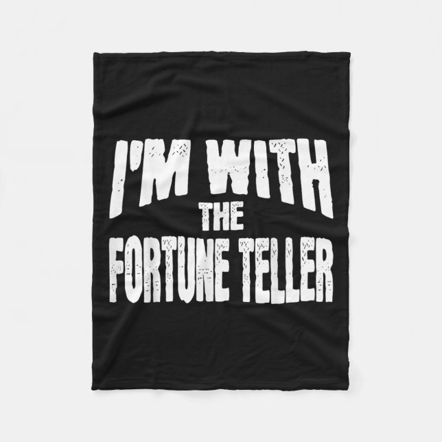 I'm With The Fortune Teller Funny Matching Hallowe Fleece Blanket (Front)