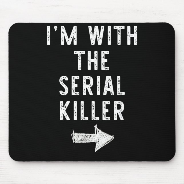 Im with The Funny Halloween Couple Costume Mouse Mat (Front)