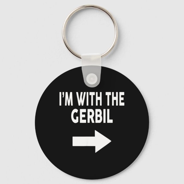 Im with The Gerbil Halloween Gerbil Key Ring (Front)