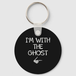 I'm With The Ghost Funny Halloween Costume Couples Key Ring