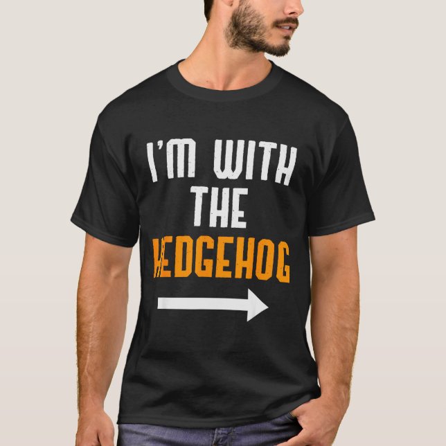 I'm With The Hedgehog Costume Funny Halloween Coup T-Shirt (Front)