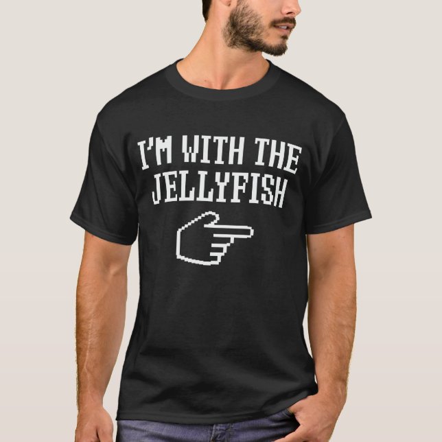 I'm With The Jellyfish Funny Couple Halloween T-Shirt (Front)