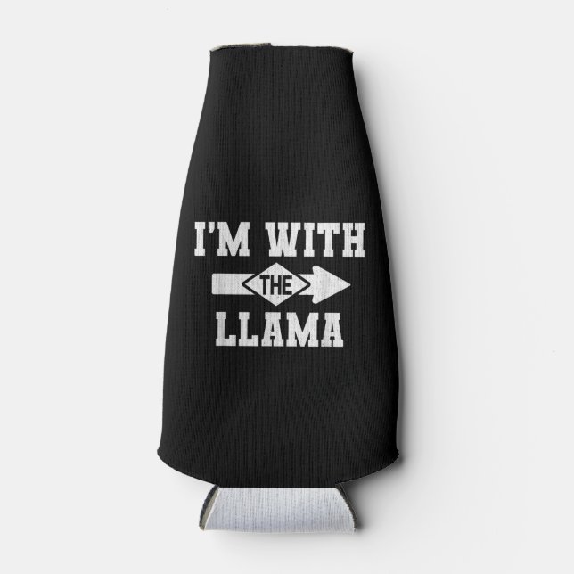 Im With The LLama Costume Halloween Matching Coupl Bottle Cooler (Front)