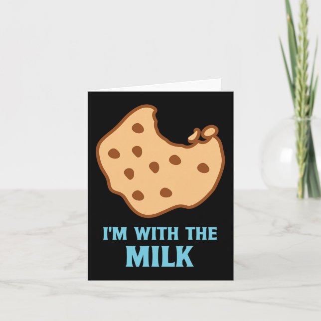 I'm With The Milk and Cookie Matching Couples Best Card (Front)