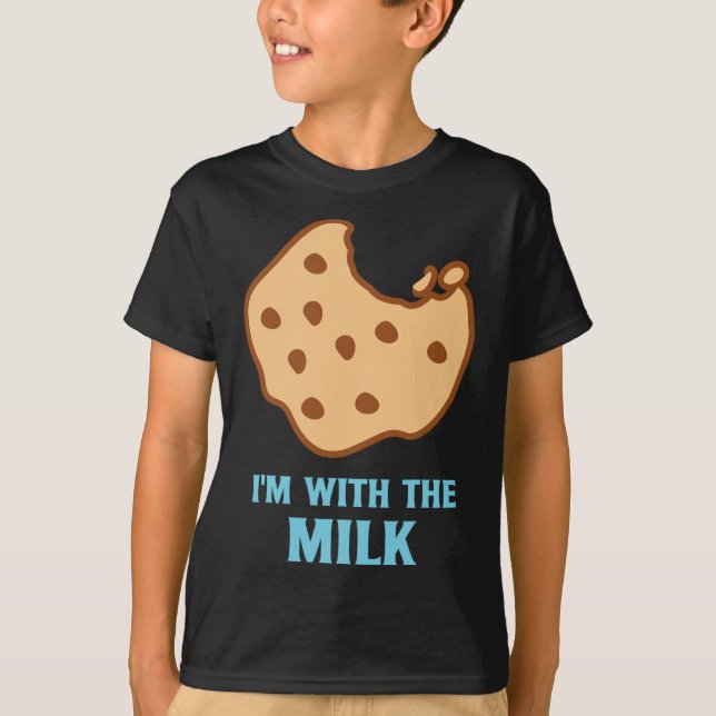 I'm With The Milk and Cookie Matching Couples Best T-Shirt (Front)