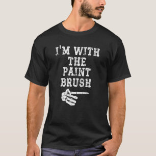 I'm with the Paint Brush Point Matching Couples Ha T-Shirt