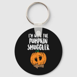 Im With The Pumpkin Smuggler Halloween Pregnancy C Key Ring