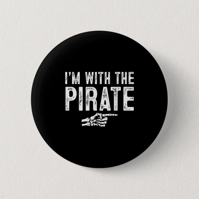 I'm With The Rate Easy Costume Halloween Couples M 6 Cm Round Badge (Front)