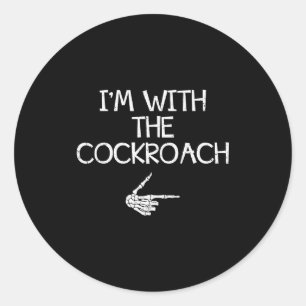 I'm With The Roach Halloween Costume Couples Match Classic Round Sticker