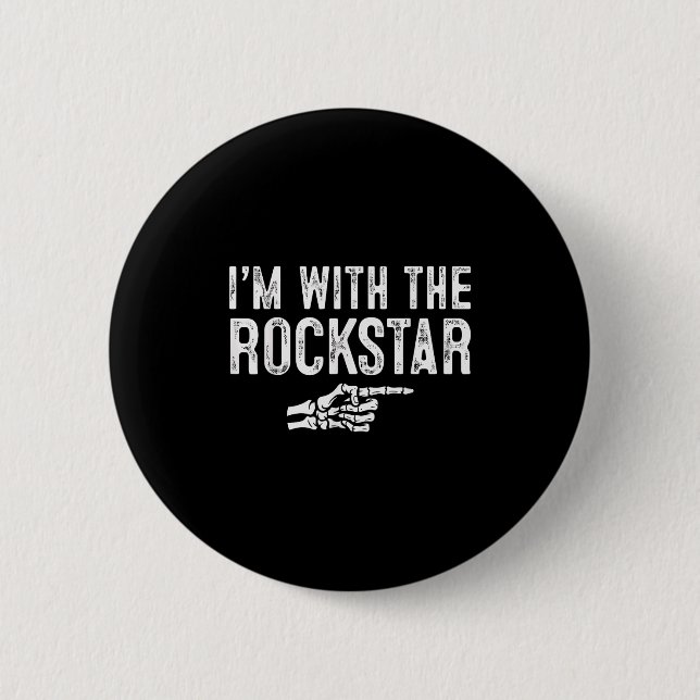 I'm With The Rockstar Easy Costume Halloween Coupl 6 Cm Round Badge (Front)