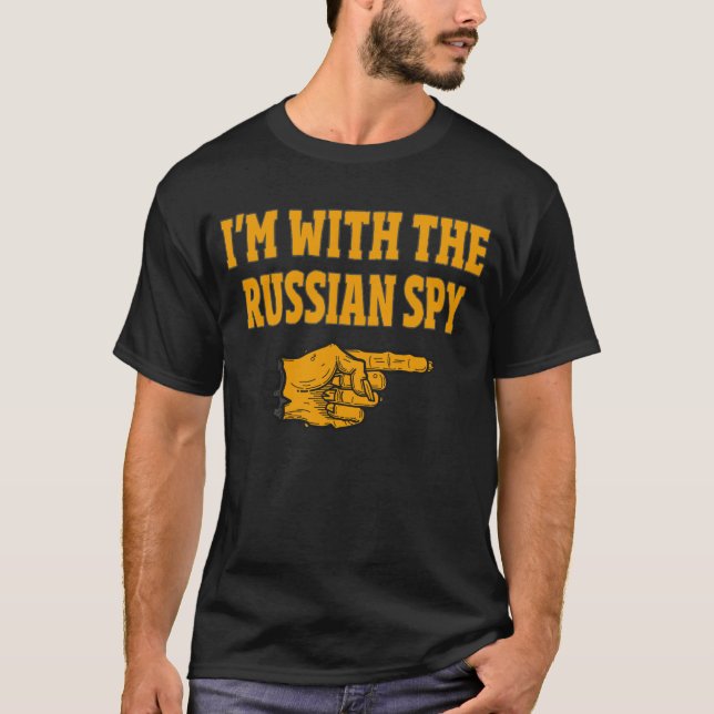 I'm With The Russian Spy Funny Couple Halloween T-Shirt (Front)