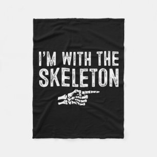 I'm With The Skeleton Easy Costume Halloween Coupl Fleece Blanket