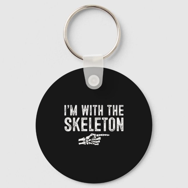 I'm With The Skeleton Easy Costume Halloween Coupl Key Ring (Front)