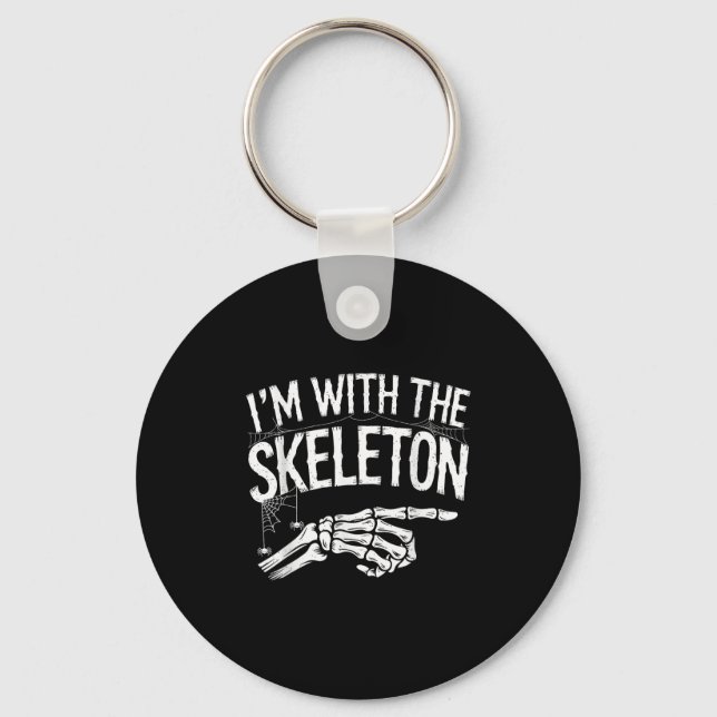 I'm With The Skeleton Funny Halloween Costume  Key Ring (Front)