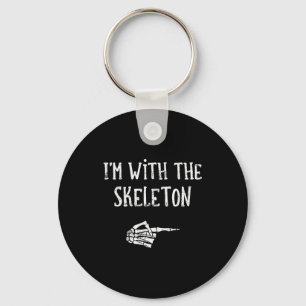 I'm With The Skeleton Matching Couple Costume Hall Key Ring