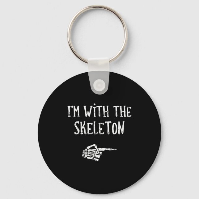 I'm With The Skeleton Matching Couple Costume Hall Key Ring (Front)
