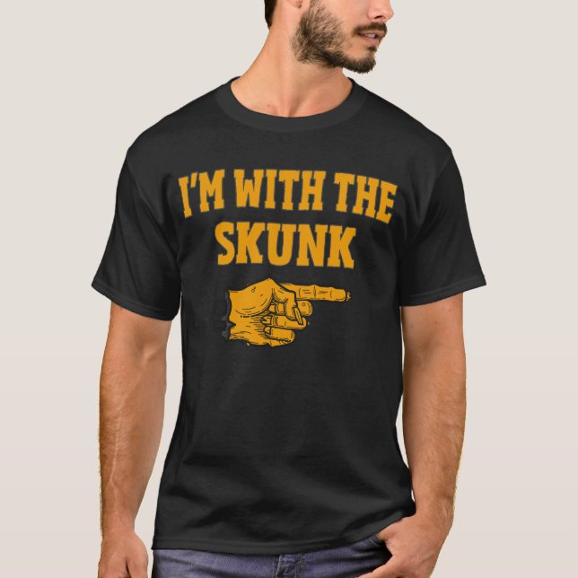 I'm With The Skunk Funny Couple Halloween Costume T-Shirt (Front)