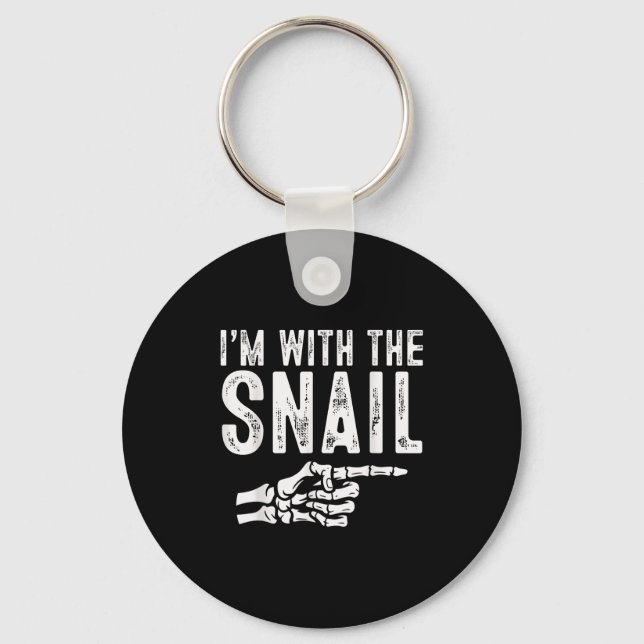 I'm With The Snail Easy Costume Halloween Couples  Key Ring (Front)