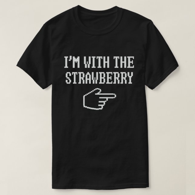 I'm With The Strawberry Funny Couple Halloween T-Shirt (Design Front)